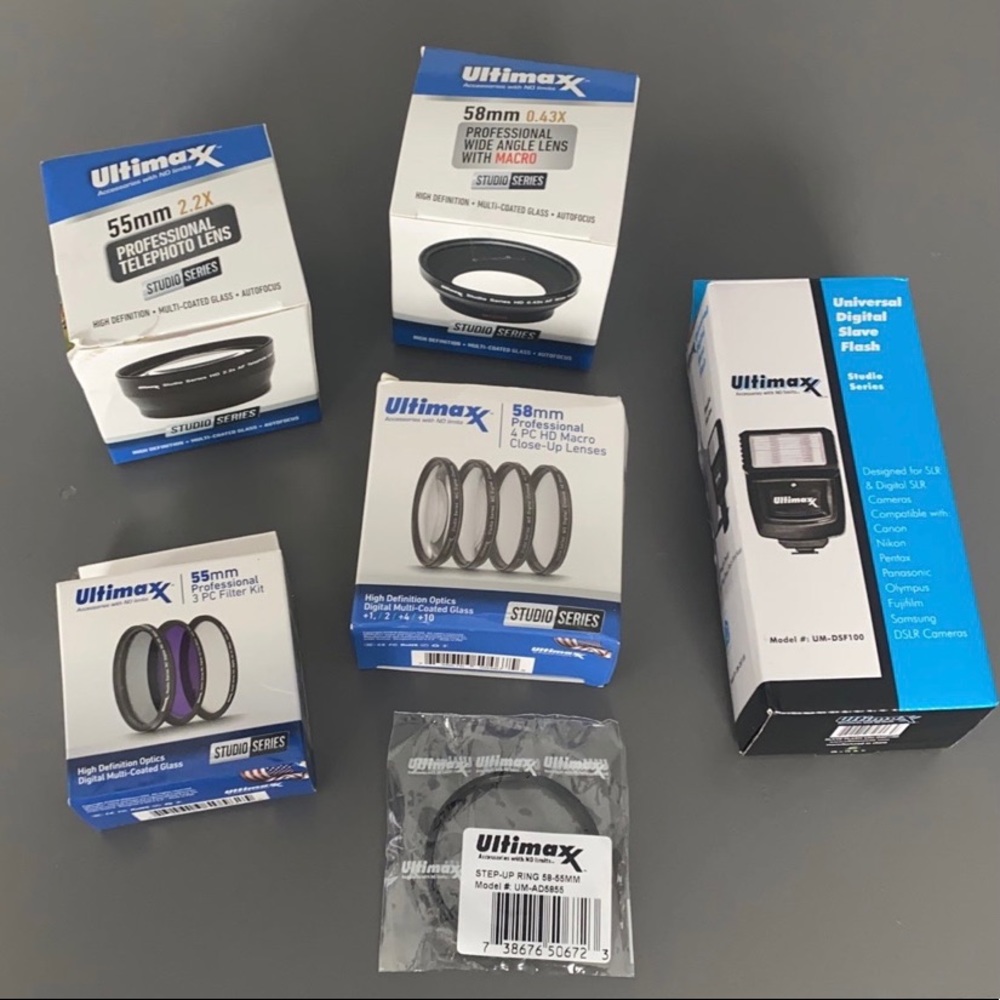 Ultimaxx Professional Camera Accessories Lens & More lot HD